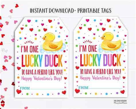 Lucky Duck Valentine Printable